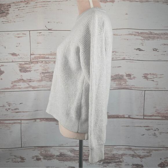 Wilfred Free Hillside Sweater Merino Wool LIght Grey Cream Size Small - Picture 2 of 6